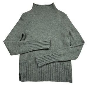 Madewell Merino Wool Blend Mock Neck Donegal Sweater Olive Green Marled Knit XS